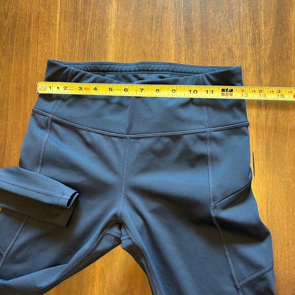 Athleta Women's Leggings Blue Pockets Size Small Tall - Size ST Mesh Panel - Picture 5 of 16